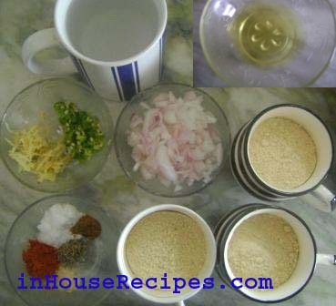 Ingredients for Crispy Gluten Free Onion Paratha